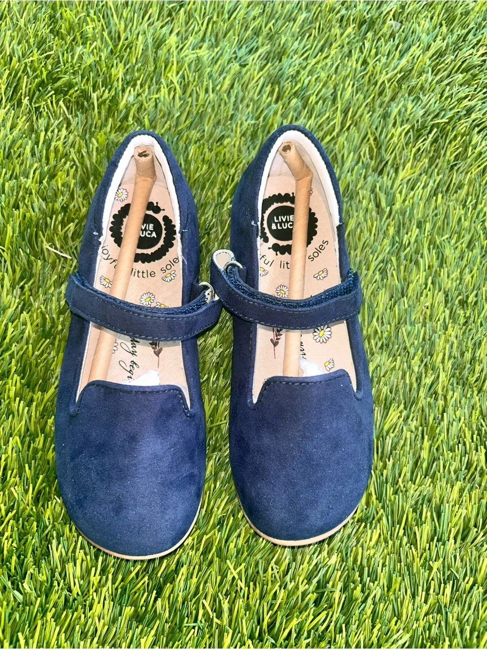 Livie & Luca Navy Suede Mary Jane Shoes
